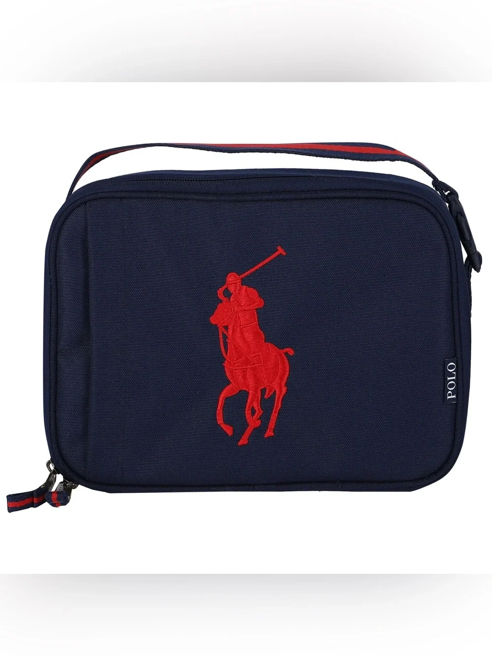 Polo by Ralph Lauren Navy Lunch Tote with Big Red Pony Logo